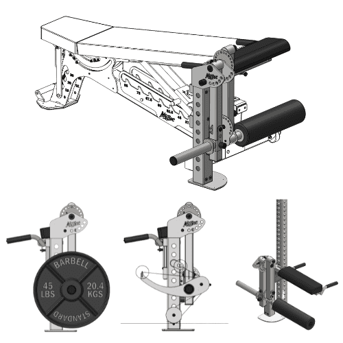 Mythic Leg Extension + Leg Curl Bench Attachment